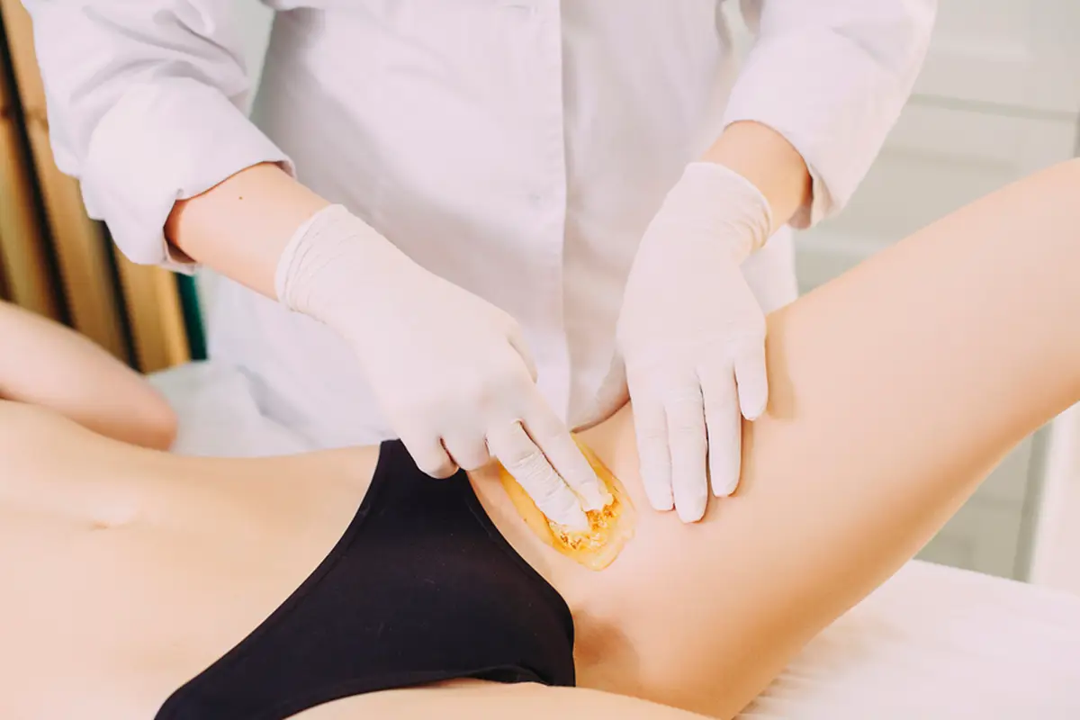 This waxing service removes hair from the bikini area for a polished look.