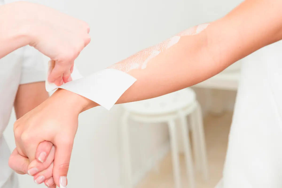 waxing service focuses on removing hair from the half of the arm.